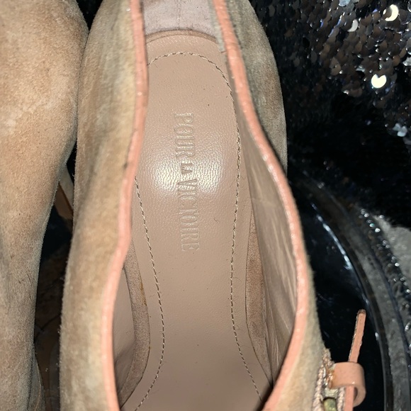 Pour La Victoire Pink suede heels with buckle - Picture 6 of 8